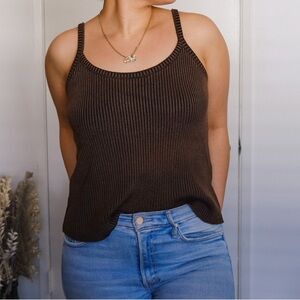 Vintage Brown Ribbed Camisole
